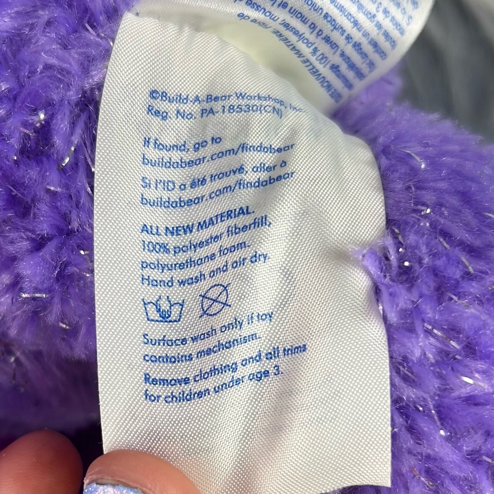 Build-A-Bear Purple Sparkle Unicorn Plush Glitter Tee Tutu Outfit Stuffed Cute - Picture 6 of 9